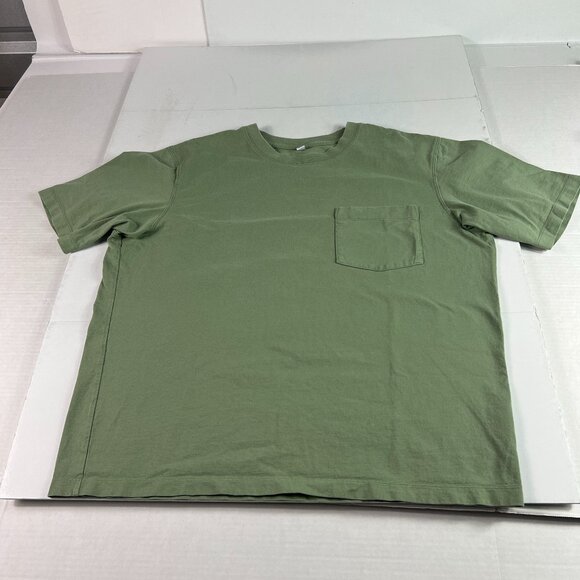 Uniqlo Shirt Men's Large Green Faded Pocket Short Sleeve Tee - Picture 1 of 10